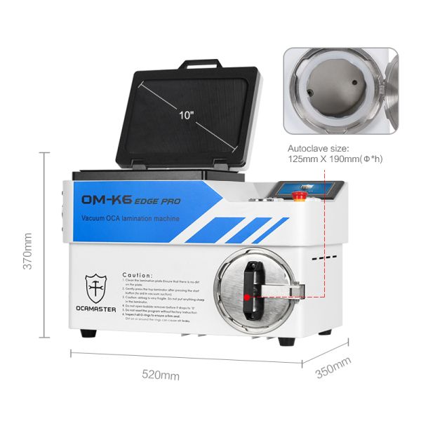 Аппарат для склейки дисплейного модуля Oca Master OM-K6Edge Pro + двухступ помпа (10inch) фото в интернет-магазине 05gsm.ru