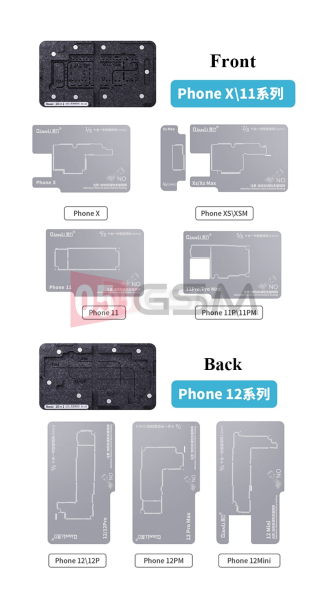 Middle Frame iPhone 10 in 1 Qianli (X/11/12 Series) - Монтажный стол для монтажа материнских плат фото в интернет-магазине 05gsm.ru