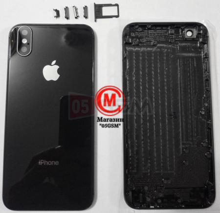 Корпус iPhone 6G Black ORG (имитация iPhone X) С наушником фото в интернет-магазине 05gsm.ru