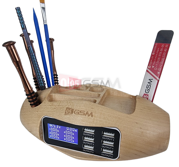 Органайзер для инструментов деревянный со встроенным USB хабом 05GSM (BTG002) фото в интернет-магазине 05gsm.ru
