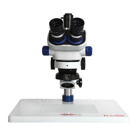 Микроскоп Kaisi TX-350E Ver 1.2 белый, с ковриком (Вытяжка + подсветка) фото в интернет-магазине 05gsm.ru