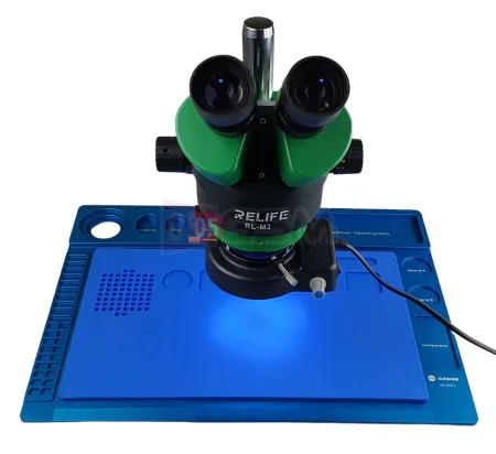 Микроскоп Relife M3-B1 (бинокуляр 7045) на синем  рабочем столе -  004N фото в интернет-магазине 05gsm.ru