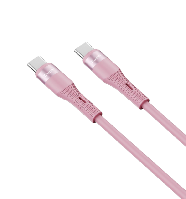Кабель зарядки Trusmi CA34-077 (Type-C → Type-C; 100W; 1 м; силиконовый розовый) фото в интернет-магазине 05gsm.ru