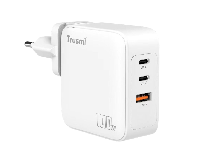 Адаптер питания Trusmi CH22-03 (100 Вт; GaN; Type-C×2; USB-A×1; EU-вилка; белый) фото в интернет-магазине 05gsm.ru