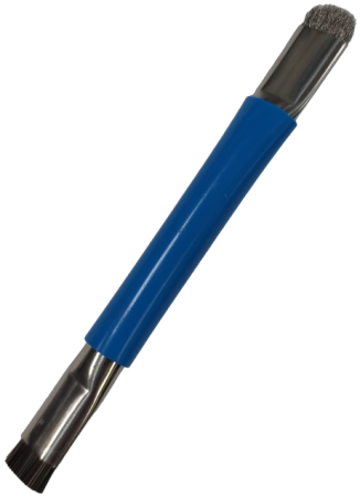 Щетка синяя двухсторонняя Brush BS-02 (Ворс + металл) фото в интернет-магазине 05gsm.ru
