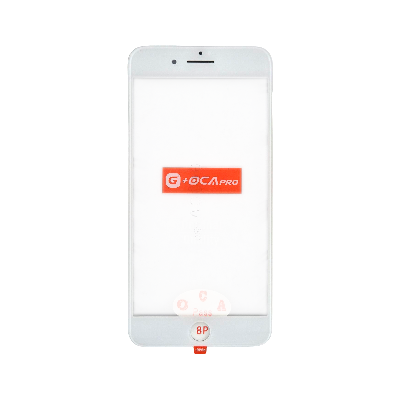 Стекло G+OCA iPhone 8G+ белое с РАМКОЙ+OCA пленка фото в интернет-магазине 05gsm.ru