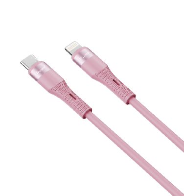 Кабель зарядки Trusmi CA34-073 (Type-C → Lightning; 20W; 1 м; силиконовый розовый) фото в интернет-магазине 05gsm.ru