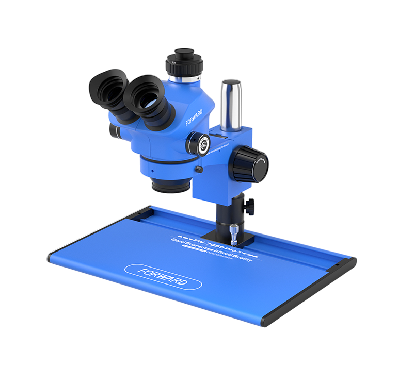 Микроскоп тринокулярный Forward FW-7050 Pro-T с подвижным штативом (7-50X; синий) фото в интернет-магазине 05gsm.ru