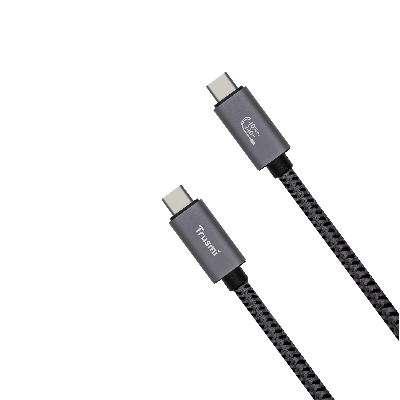 Кабель зарядки Trusmi CA57-01 (Type-C → Type-C; 240W; 1,8 м; в оплетке USB4 черный) фото в интернет-магазине 05gsm.ru