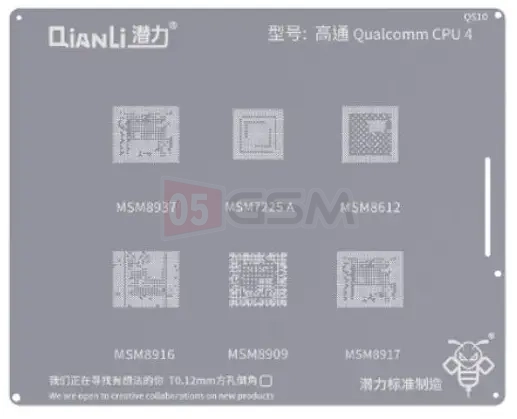 Трафарет 2D для BGA Qianli QS10 Qualcomm CPU 4 фото в интернет-магазине 05gsm.ru