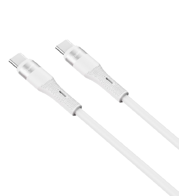 Кабель зарядки Trusmi CA34-079 (Type-C → Type-C; 100W; 1 м; силиконовый белый) фото в интернет-магазине 05gsm.ru