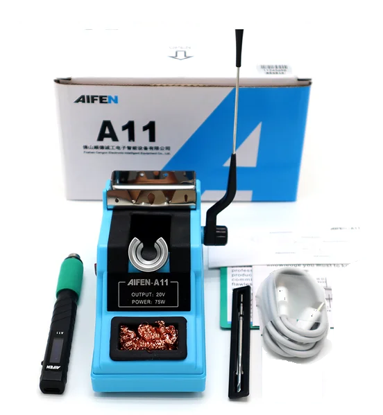 Паяльник портативный с держателем Aifen A11 (Ручка 210 и 1 жало; Type-C) фото в интернет-магазине 05gsm.ru