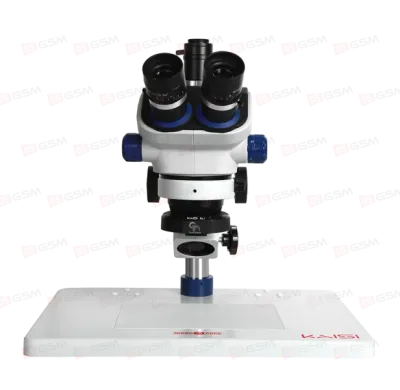 Микроскоп тринокулярный Kaisi TX-350E Ver 1.2 с подсветкой, вытяжкой и ковриком (Белый) фото в интернет-магазине 05gsm.ru