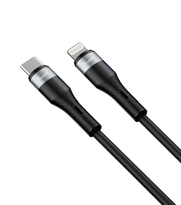 Кабель зарядки Trusmi CA34-076 (Type-C → Lightning; 20W; 1 м; силиконовый черный) фото в интернет-магазине 05gsm.ru