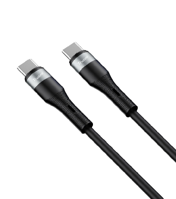 Кабель зарядки Trusmi CA34-02 (Type-C → Type-C; 60W; 2 м; силиконовый черный) фото в интернет-магазине 05gsm.ru