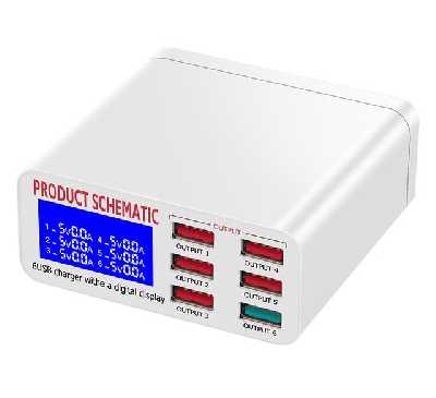 Многопортовое зарядное устройство Product Schematic (6 портов; QC 3.0) фото в интернет-магазине 05gsm.ru