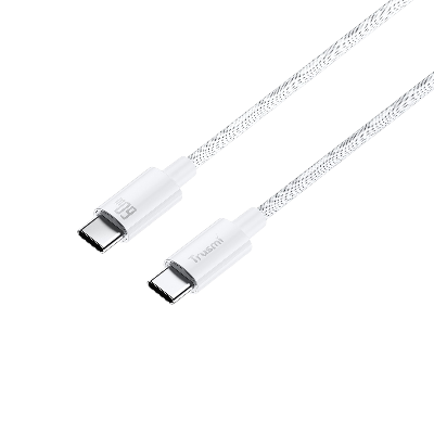 Кабель зарядки Trusmi CA55-03 (Type-C → Type-C; 60W; 1 м; в оплетке; белый) фото в интернет-магазине 05gsm.ru