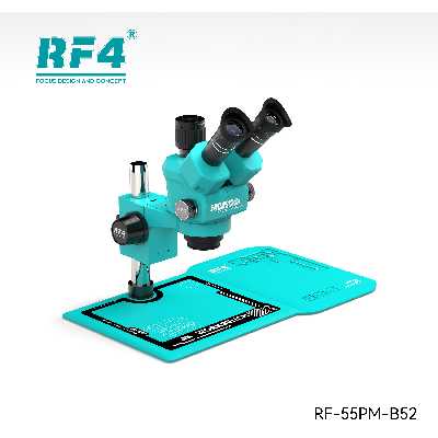 Микроскоп тринокулярный RF4 RF-55PM-B52 с подсветкой (6.5-55X; бирюзовый), цена 29 000 ₽