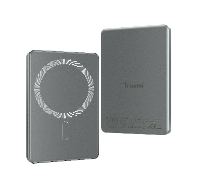 Пауэрбанк магнитный Trusmi PB01-021 (Ультратонкий; 5000 мАч; 20 Вт; серый) фото в интернет-магазине 05gsm.ru