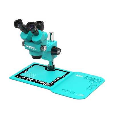 Микроскоп тринокулярный RF4 RF-55-B52 с подсветкой (6.5-55X; бирюзовый) фото в интернет-магазине 05gsm.ru