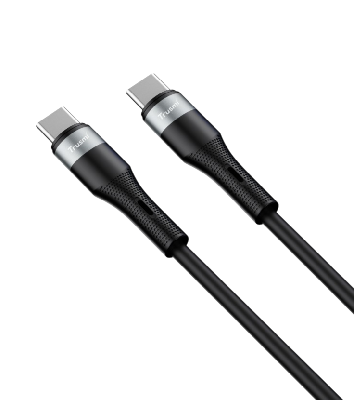 Кабель зарядки Trusmi CA34-080 (Type-C → Type-C; 100W; 1 м; силиконовый черный) фото в интернет-магазине 05gsm.ru