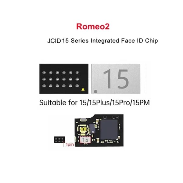 Микросхема для ремонта Face iD iPhone 15 series Romeo 2 (JCID) фото в интернет-магазине 05gsm.ru