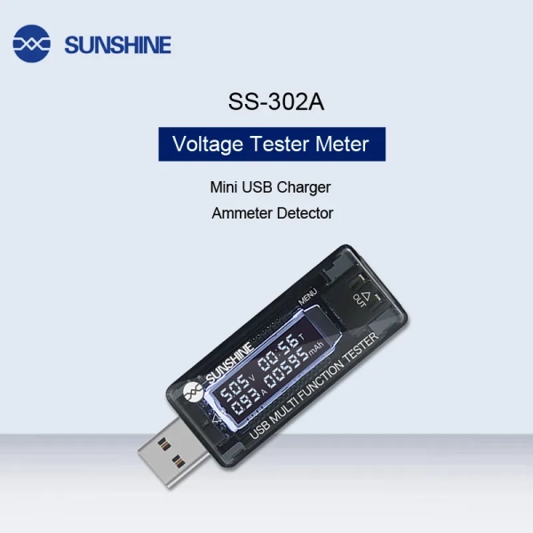USB тестер Sunshine SS-302A (2.8-30V / 5A) фото в интернет-магазине 05gsm.ru