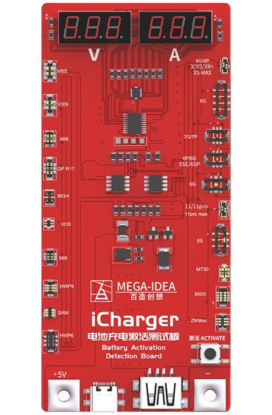 Плата для теста и подзарядки АКБ iPhone/Android (iCharger MEGA-IDEA) фото в интернет-магазине 05gsm.ru