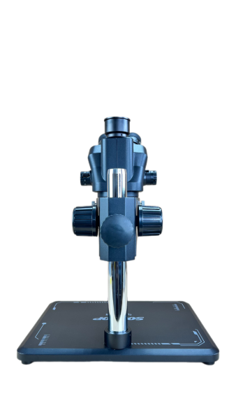 Микроскоп SopTop 9 с подсветкой и CTV линзой (Активный тринокуляр; большой стол; чёрный цвет) фото в интернет-магазине 05gsm.ru