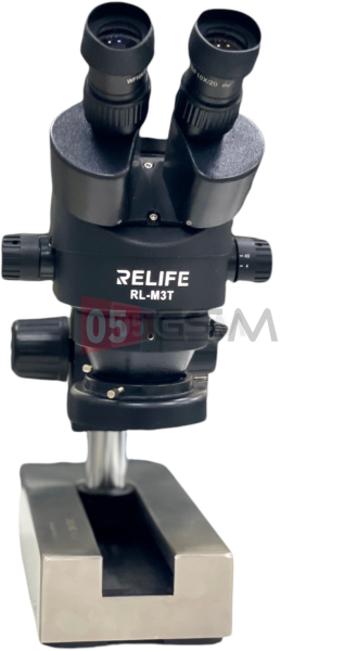 Микроскоп тринокулярный Relife M3T-B1 с выдвижным штативом (7-45X; черный цвет) фото в интернет-магазине 05gsm.ru