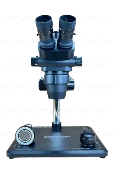 Микроскоп тринокулярный SopTop 9 с подсветкой и линзой (Активный глаз; большой стол; черный) фото в интернет-магазине 05gsm.ru