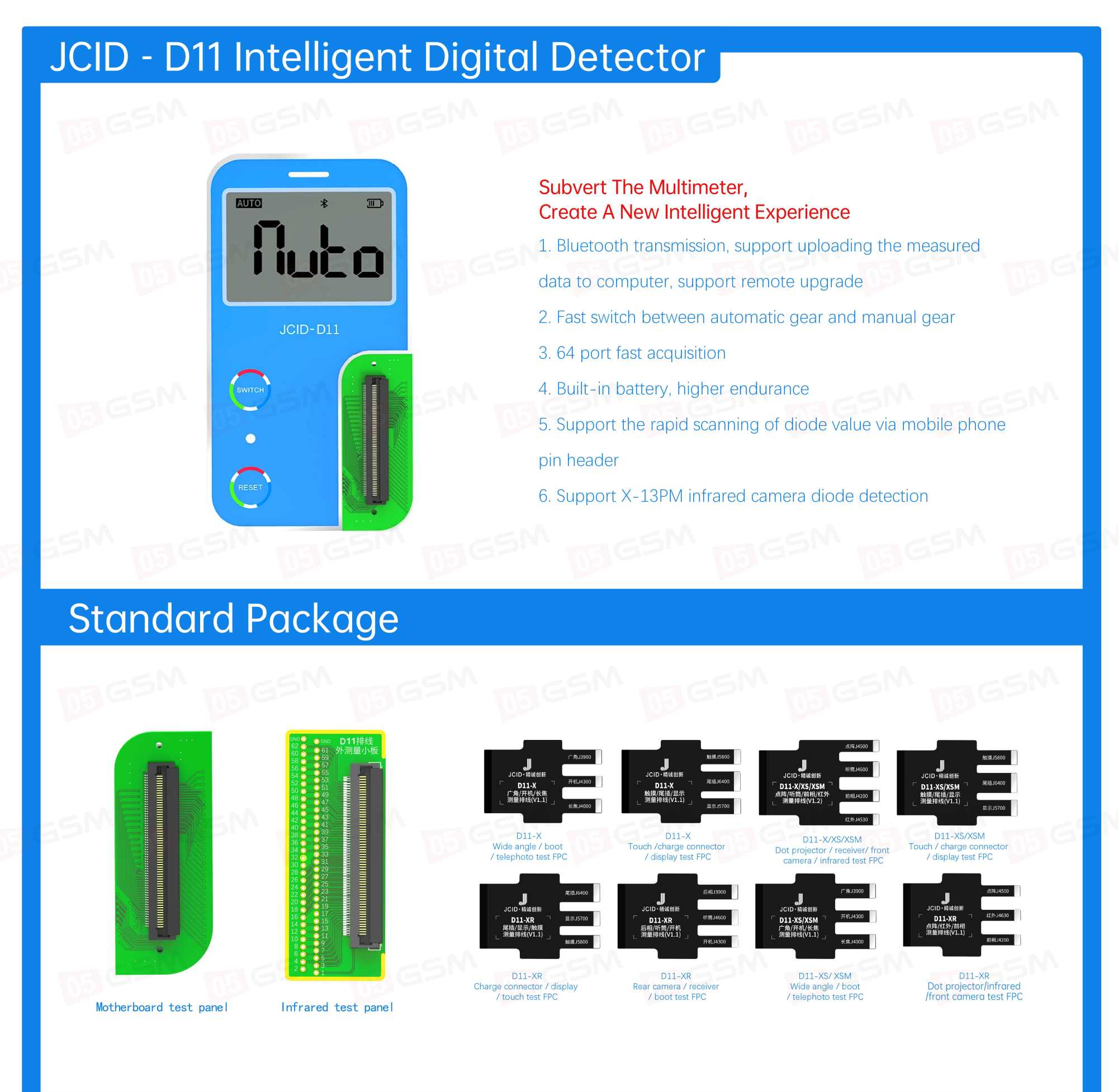 Аппарат для полного теста платы JCID D11 фото в интернет-магазине 05gsm.ru