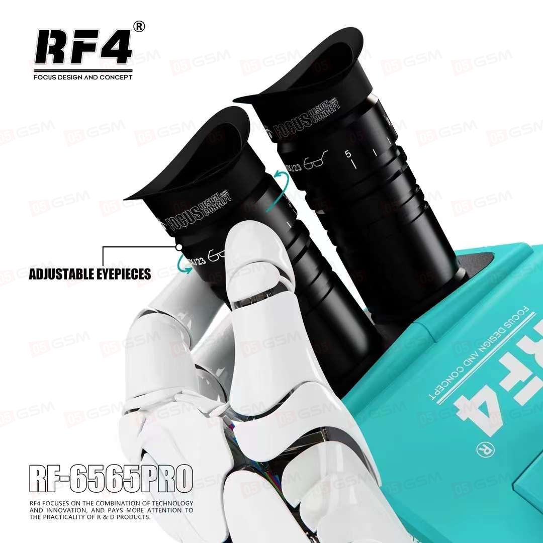 Микроскоп тринокулярный RF4 RF-6565PRO с подсветкой (6.5-65X; бирюзовый) фото в интернет-магазине 05gsm.ru