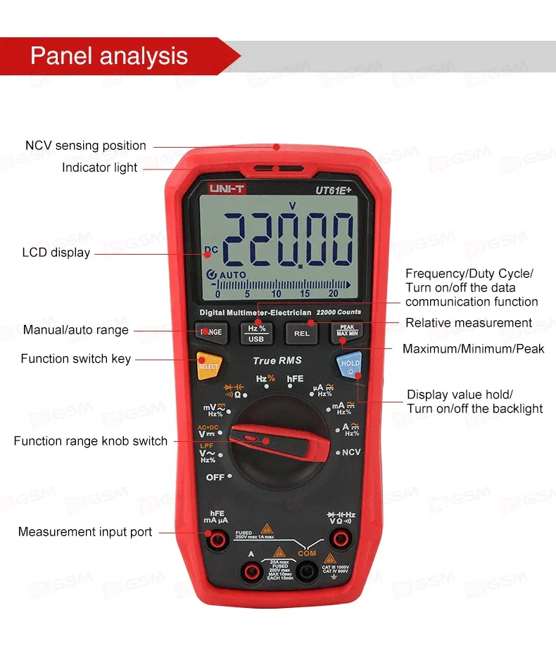 Мультиметр UNI-T UT61 E+ фото в интернет-магазине 05gsm.ru