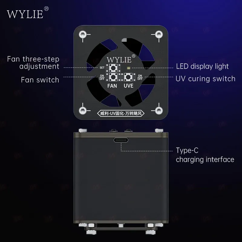 Лампа ультрафиолетовая с кулером Wylie фото в интернет-магазине 05gsm.ru