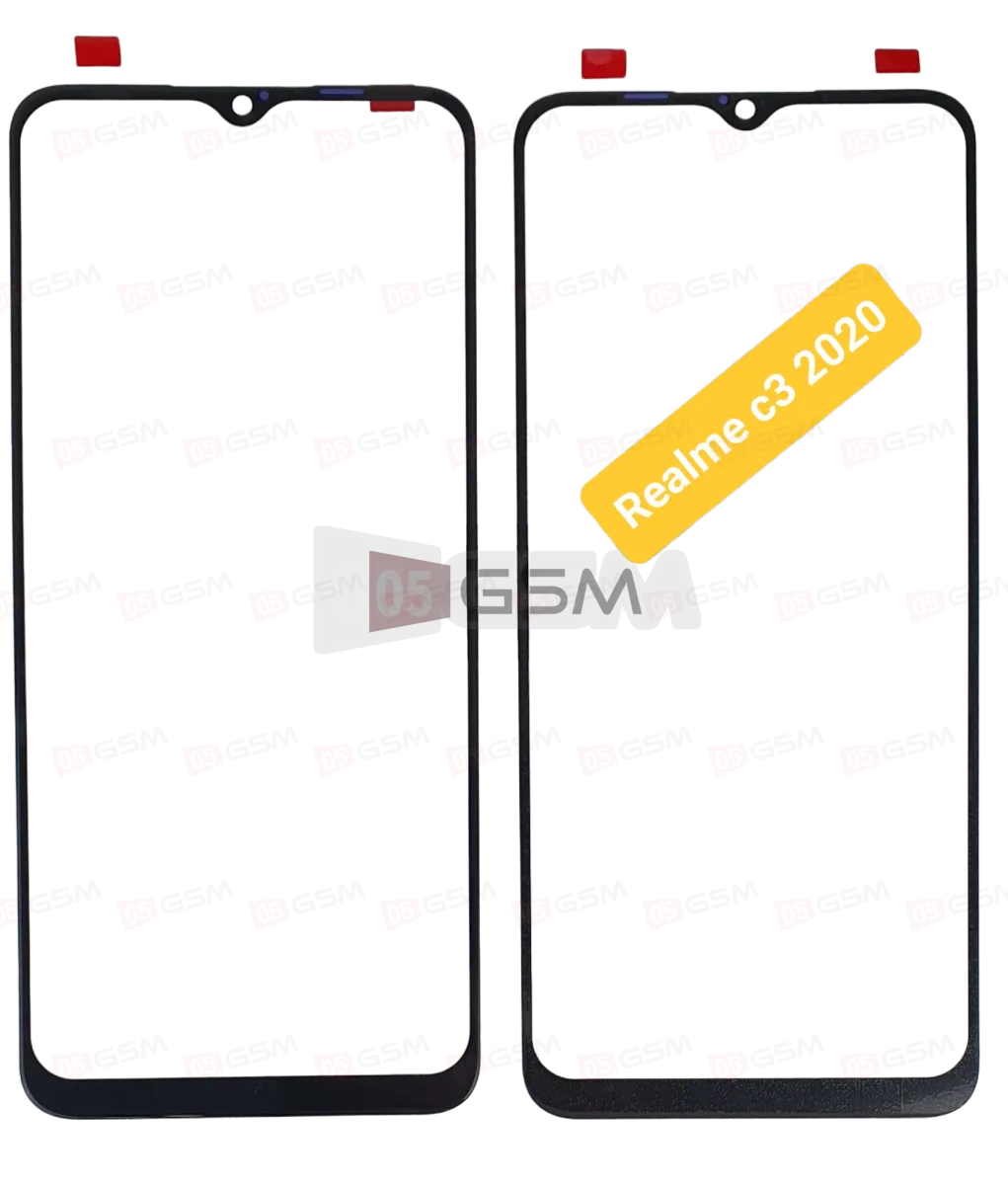 Стекло Realme C3 (2020) черный фото в интернет-магазине 05gsm.ru