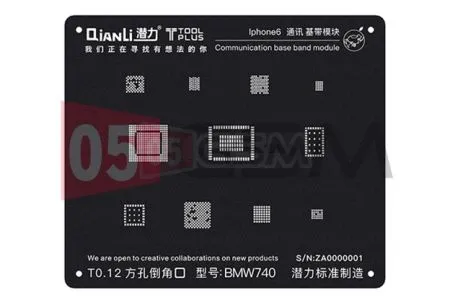 Трафарет 2D для BGA Qianli BMW740 iPhone 6G (Модемная часть) фото в интернет-магазине 05gsm.ru
