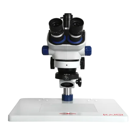 Микроскоп Kaisi TX-350E Ver 1.2 белый, с ковриком (Вытяжка + подсветка) фото в интернет-магазине 05gsm.ru