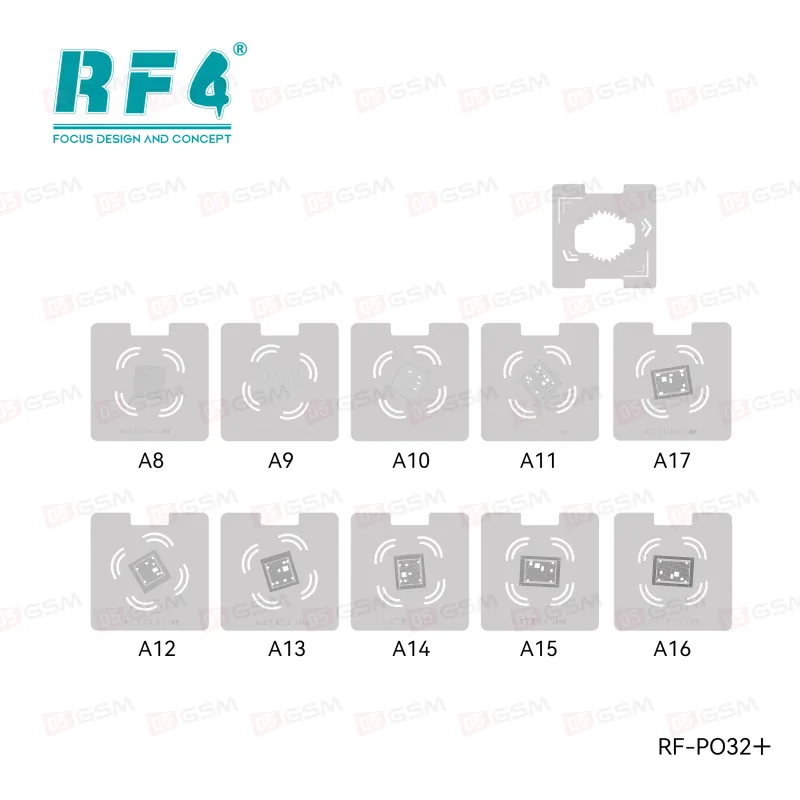 Силиконовый коврик для реболлинга RF4 RF-PO32+ (С трафаретами A8-A17) фото в интернет-магазине 05gsm.ru