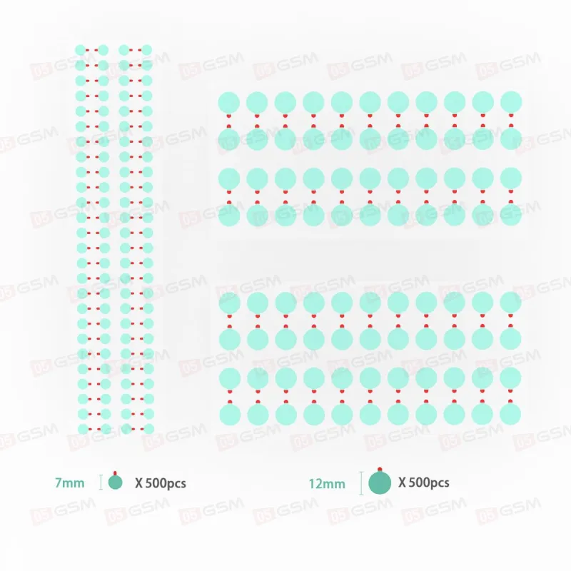 Набор стикеров для защиты камеры 2UUL DA30 (500 шт: 7 мм, 500 шт: 12 мм) фото в интернет-магазине 05gsm.ru