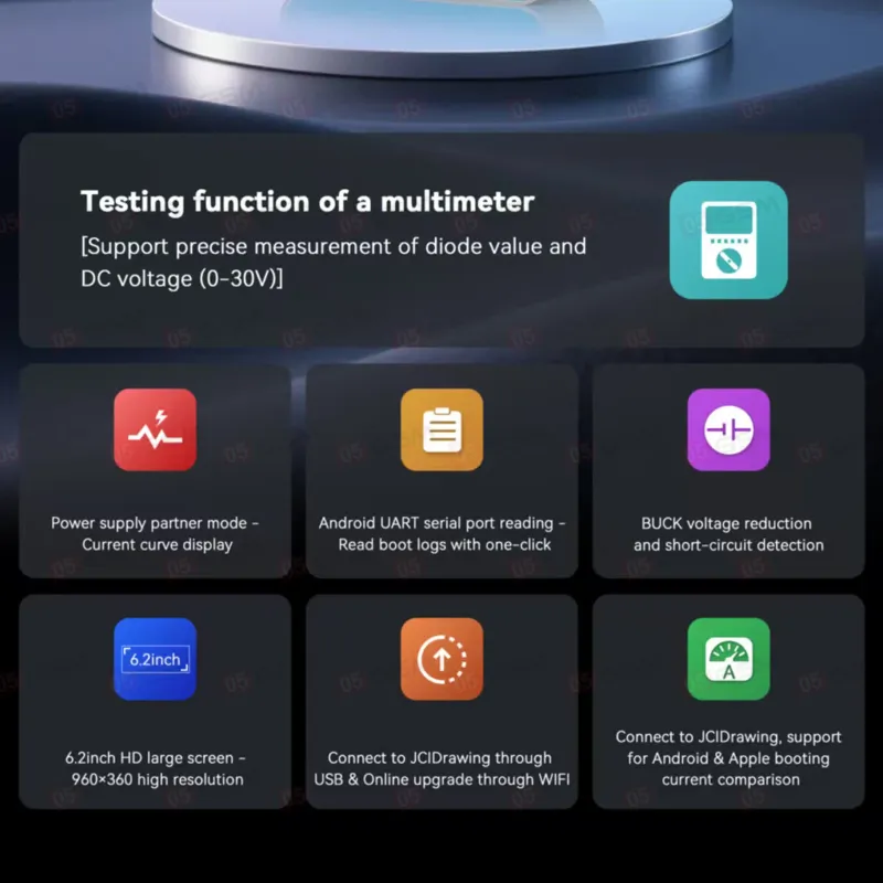 Амперметр-мультиметр JCID D12 (Продвинутый; взаимодействие с JC Drawing) фото в интернет-магазине 05gsm.ru
