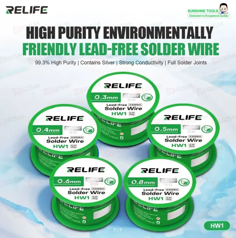 Припой в катушке Relife HW1 (0.8 мм; 40 г) фото в интернет-магазине 05gsm.ru
