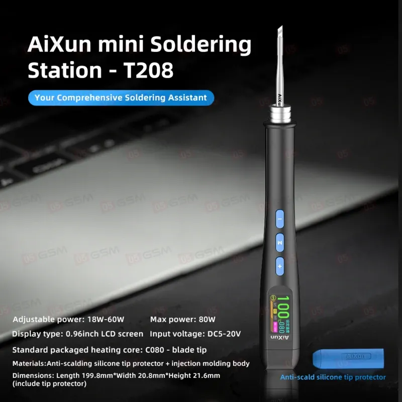 Паяльник портативный Aixun T208 (1 жало C080; неавтономный) фото в интернет-магазине 05gsm.ru
