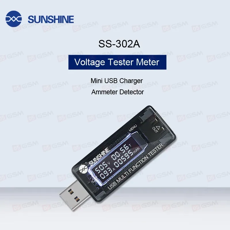 Тестер USB Sunshine SS-302A (2.8-30V; 5A) фото в интернет-магазине 05gsm.ru