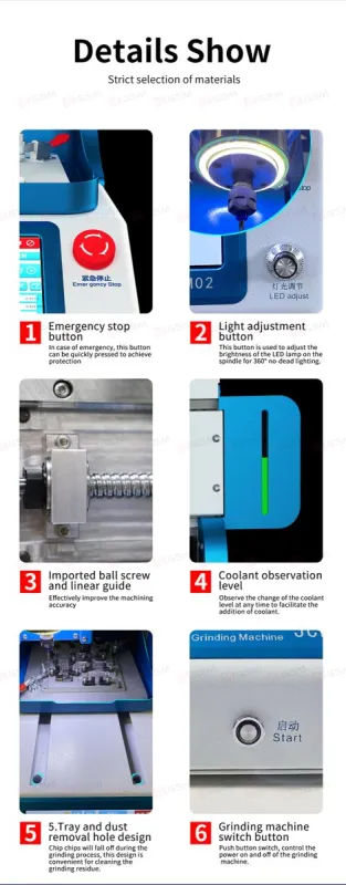 Шлифовальный станок на ЧПУ JCID EM02 (Стандарт: формы для платы/дисплея/процессора iPhone X-15PM) фото в интернет-магазине 05gsm.ru