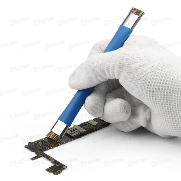 Щетка синяя двухсторонняя Brush BS-02 (Ворс + металл) фото в интернет-магазине 05gsm.ru