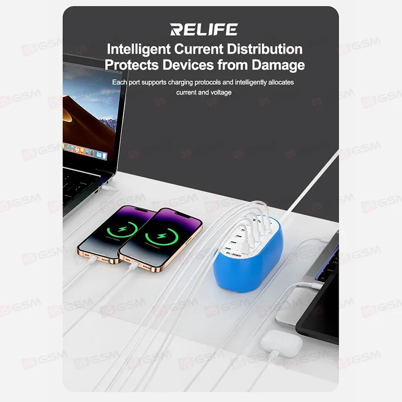 Многопортовое зарядное устройство Relife RL-309M (10 портов; Type-C) фото в интернет-магазине 05gsm.ru