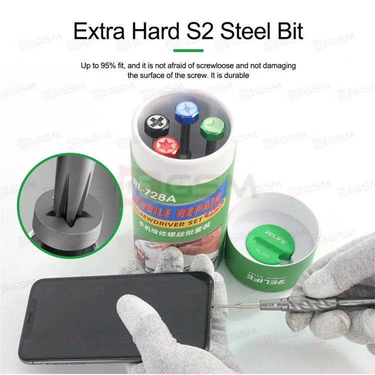 Набор отверток Relife RL-728A (2D-биты; 5 штук; с намагничивателем) фото в интернет-магазине 05gsm.ru