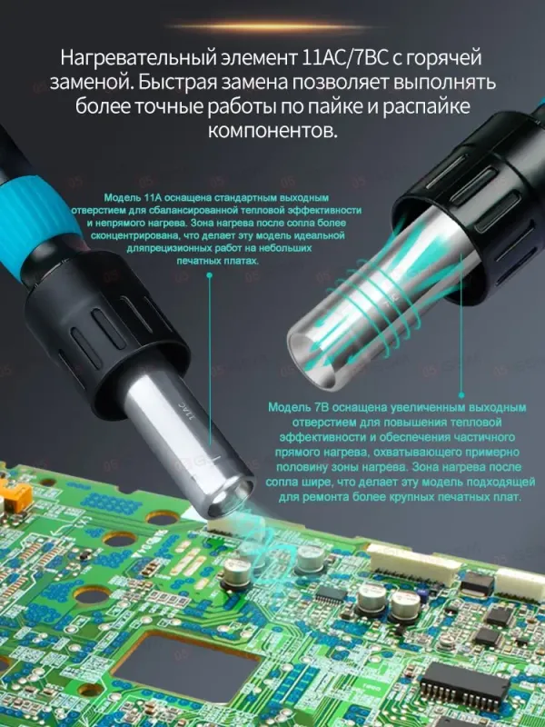 Термовоздушный фен Sugon 8650 Pro 3MODE (Паяльная станция) фото в интернет-магазине 05gsm.ru