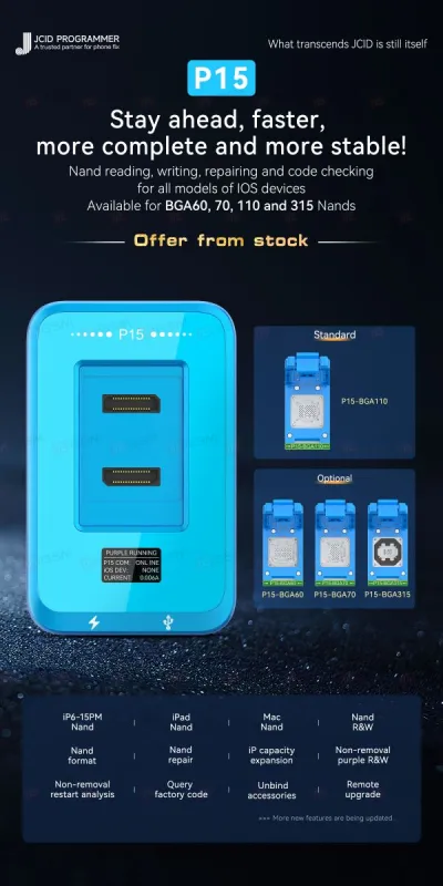 Программатор JCID P15 Standard BGA110 (Nand Programmer) фото в интернет-магазине 05gsm.ru